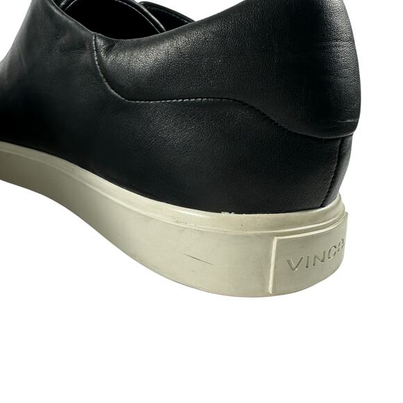VINCE. Black Leather Cantera Sneakers Slip On Flat Minimalist Modern Women Sz 9M - Picture 14 of 15